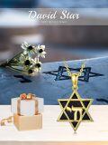 wholesale 925 Sterling Silver Black Stone Star of David Pendant Necklace with Hebrew Letter and Tetragrammaton Symbol-0-4