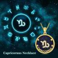 wholesale 14k Gold Plated Blue Sandstone Zodiac Necklace 12 Constellation Pendant for Women-0-39