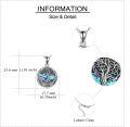 wholesale 925 Sterling Silver Round Abalone Shell and Opal Tree of Life Cremation Jewelry Keepsake Pendant Necklace with Chain-0-4