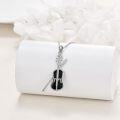 wholesale 925 Sterling Silver Opal Violin Bow Pendant Necklace for Women-0-13