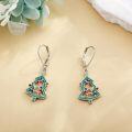 wholesale 925 Sterling Silver Colorful Crystal Christmas Tree Drop Earrings-0-2