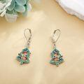 wholesale 925 Sterling Silver Christmas Tree Earrings With Multi Gemstones-0-2