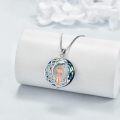wholesale TOUPOP Cat Necklaces Sterling Silver Cat Moon Pendant Necklace With Blue Circle Crystal Christmas Birthday Valentines Mothers Day Jewelry For Women Cat Lovers -0-2