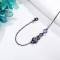 wholesale 925 Sterling Silver Infinity Purple Crystal Floral Chain Bracelet Gothic Jewelry-0-3