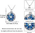 wholesale 925 Sterling Silver Blue Enamel & Cubic Zirconia Compass Pendant Necklace for Women - Graduation Gift-0-5