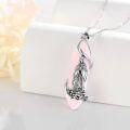 wholesale 925 Sterling Silver Pink Stone Guadalupe Pendant Necklace Catholic Christian Jewelry-0-3