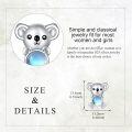 wholesale 925 Sterling Silver Moonstone Koala Bear Stud Earrings-0-4