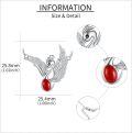 wholesale 925 Sterling Silver Red Coral Phoenix Pendant Necklace s for Women Girls-0-4