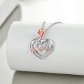 TOUPOP Sterling Silver Rose Flower Daughter Necklace-0-3