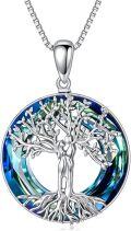 wholesale TOUPOP Tree Of Life Necklace Sterling Silver Crystal Tree Of Life Jewelry Tree Of Life Gifts For Women Girls Birthday Christmas -0-0