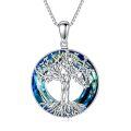 TOUPOP Sterling Silver Crystal Tree Of Life Necklace Jewelry Gift-0-0