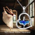wholesale 925 Sterling Silver Blue Enamel Ballet Dancer Music Note Necklace Pendant-0-2