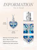 wholesale 925 Sterling Silver Heart Tree of Life Blue Crystal Keepsake Pendant Necklace with Funnel and Fill Tool-0-3