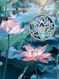 TOUPOP Sterling Silver Abalone Shell Lotus Necklace-0-3