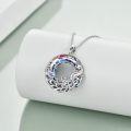 wholesale 925 Sterling Silver Rainbow Crystal Peacock Pendant Necklace - Mother's Day Gift for Her-0-3