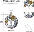 wholesale 925 Sterling Silver Crystal Sunflower Tree of Life Pendant Necklace for Women Mom Wife Gifts-0-5