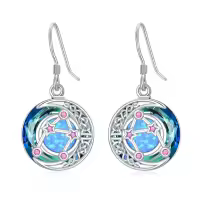 TOUPOP Sterling Silver Crystal Zodiac Libra Constellation Earrings-undefined