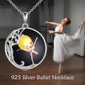 wholesale 925 Sterling Silver Round Ballerina Moon Pendant Necklace for Women-0-2