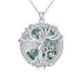 TOUPOP Sterling Silver Crystal Tree Of Life Necklace For Women-0-0