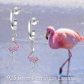 wholesale 925 Sterling Silver Pink Flamingo Huggie Hoop Earrings with Cubic Zirconia Stones for Women-0-2