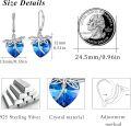 wholesale 925 Sterling Silver Blue Crystal Heart Dragonfly Leverback Earrings-0-4