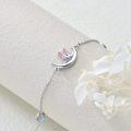 wholesale 925 Sterling Silver Rabbit Moon Charm Adjustable Bracelet Gift for Women Girls Jewelry Accessories-0-2