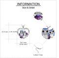 wholesale 925 Sterling Silver Stone Owl Necklace Mother Daughter Gift for Women Mom Grandmother-0-4