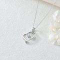 wholesale S925 Sterling Silver & Natural Diamond Heart Necklace Always in My Heart Gift for Her-0-4