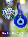 TOUPOP Sterling Silver Crystal Evil Eye Star Pendant Necklace-0-4
