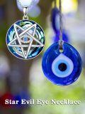 TOUPOP Sterling Silver Crystal Evil Eye Star Pendant Necklace-0-4