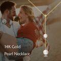 wholesale 14K Gold Freshwater Pearl Necklace, 5mm & 6mm Nearly Round Lustrous Pearls with Golden Accents, Adjustable 16+1 Chain, Hypoallergenic Gift for Women-0-5