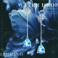 wholesale 925 Sterling Silver Blue Topaz Celtic Knot Drop Earrings for Women-0-3