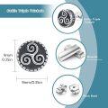wholesale 925 Sterling Silver 925 Norse Triskele Spiral Compass Stud Earrings-0-5