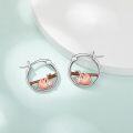 wholesale 925 Sterling Silver Sloth Charm Hoop Earrings for Girls and Women - Adorable Animal  Set-0-4