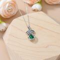 wholesale 925 Sterling Silver Mushroom Pendant Necklace With Black Onyx Platinum Plated-0-29
