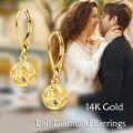 wholesale 14K Gold Sun & Moon Filigree Teardrop Dangle Leverback Earrings-0-3