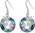 wholesale TOUPOP Flamingo Earrings 925 Sterling Silver Crystal Flamingo Gifts Palm Tree Flamingo Jewelry Birthday Valentines Day Gifts For Women Her -0-0
