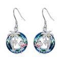 TOUPOP Sterling Silver Crystal Flamingo Earrings Palm Tree Jewelry Gifts-0-0