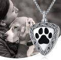 wholesale 925 Sterling Silver Paw Print Memorial Keepsake Urn Necklace with Funnel and Fill Tool for Pet Ashes -0-4