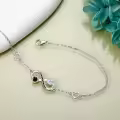 wholesale 925 Sterling Silver Heart and Infinity Charm Ankle Bracelet Wholesale for Women-0-2