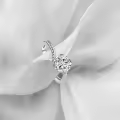 TOUPOP Sterling Silver D Color Vvs1 Moissanite Rings-0-4