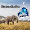 wholesale Elephant Necklace For Women 925 Sterling Silver Heart Crystal Necklace Pendant Elephant Jewelry Christmas Gifts For Women -0-5