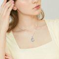 wholesale 925 Sterling Silver Moonstone Celtic Knot Triangle Pendant Necklace for Women and Men-0-5
