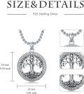 wholesale 925 Sterling Silver Gold-Plated Round Tree of Life Pendant Necklace  for Men & Women-0-3