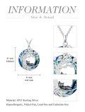 TOUPOP Sterling Silver Blue Crystal Celtic Mountain Moon Pendant Necklace-0-3