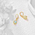 wholesale 14K Gold Teardrop Larimar Leverback Earrings for Women's Fashion s-0-3