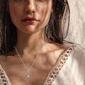 wholesale 925 Sterling Silver Brown Cross Butterfly Cubic Zirconia Pendant Necklace For Women-0-4