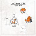 wholesale 925 Sterling Silver Fox Love You Enamel Heart Pendant Necklace for Women Gifts-0-4