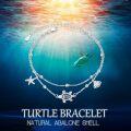 wholesale 925 Sterling Silver Sea Turtle Shell Starfish Charm Anklet Bracelet Gifts for Women Girls-0-5