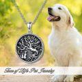 wholesale TOUPOP Pet Dog Necklace Sterling Silver Tree Of Life 2 Dogs Pendant Animal Jewelry Gifts For Animal Lovers Christmas Xmas Birthday Gifts For Her Women Mom Grandma -0-5